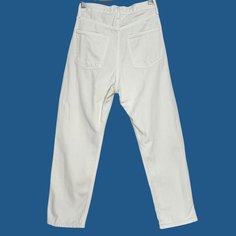 Agolde 90's Crop Mid Rise Straight Jeans Fortune Cookie White A173C-1183 - Picture 4 of 14